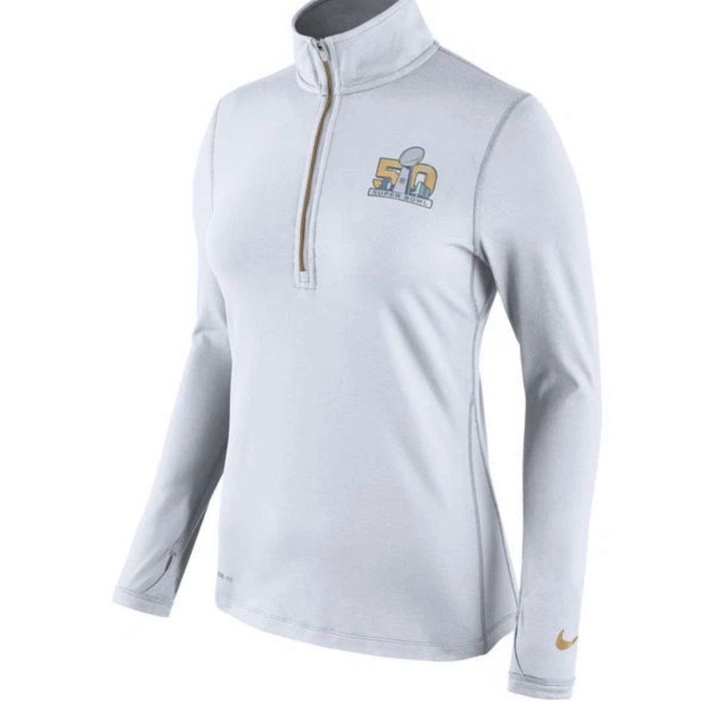 New Rare Nike Women's 1/2 Zip Super Bowl Long Sleeve Shirt